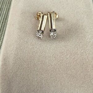 14k Yellow Gold Natural Diamond Stud Earrings (.20 TCW)